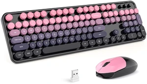 KNOWSQT Wireless Keyboard and Mouse Combo - Blackpink-Gradient Colorful 2.4G Typewriter Full-Size Cute Keyboards - USB Receiver Plug and Play, for Computer, PC, Laptop, Desktop, Windows KNOWSQT Wireless Keyboard and Mouse Combo - Blackpink-Gradient Colorful 2.4G Typewriter Full-Size Cute Keyboards - USB Receiver Plug and Play, for Computer, PC, Laptop, Desktop, Windows