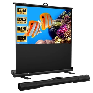 WASJOYE 80'' Manual Pull Up Floor Rising Projector Screen, 16:9 4K HD WASJOYE 80'' Manual Pull Up Floor Rising Projector Screen, 16:9 4K HD