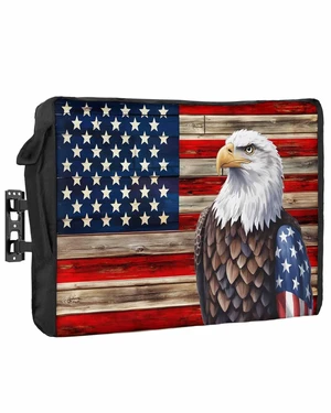 DecorLovee American Flag Outdoor TV Cover 52 to 55 Inches Weatherproof & Waterproof, Vintage Blue Red USA Flag Outdoor TV Enclosure with Remote Control Pocket, Eagle TV Screen Protectors for TV DecorLovee American Flag Outdoor TV Cover 52 to 55 Inches Weatherproof & Waterproof, Vintage Blue Red USA Flag Outdoor TV Enclosure with Remote Control Pocket, Eagle TV Screen Protectors for TV
