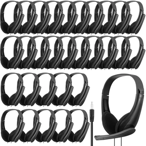 Yunsailing 30 Pack Bulk Classroom Headphones with Mic Students, Black Yunsailing 30 Pack Bulk Classroom Headphones with Mic Students, Black