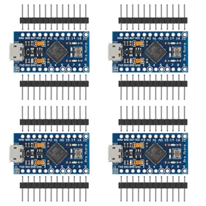 4Pcs Pro Micro Atmega32U4 Microcontroller 16MHz 5V Bootloadered IDE Micro USB Development Board Compatible for Arduino Pro Serial Connection with Pin Header 4Pcs Pro Micro Atmega32U4 Microcontroller 16MHz 5V Bootloadered IDE Micro USB Development Board Compatible for Arduino Pro Serial Connection with Pin Header