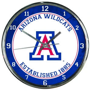 NCAA Arizona Wildcats Chrome Clock NCAA Arizona Wildcats Chrome Clock