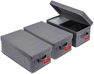 NUSWOR Upgrades DVD Storage Box - DVD Case Storage Solution 3Pack - Grey NUSWOR Upgrades DVD Storage Box - DVD Case Storage Solution 3Pack - Grey