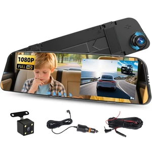 4.5 inch Mirror Dash Cam with Backup Camera,1080P Front and Rear View Wide Angel Dual Cameras,IPS Touchscreen Smart Rearview Mirror for Cars Trucks Night Vision/Loop Recording/G-Sensor 4.5 inch Mirror Dash Cam with Backup Camera,1080P Front and Rear View Wide Angel Dual Cameras,IPS Touchscreen Smart Rearview Mirror for Cars Trucks Night Vision/Loop Recording/G-Sensor