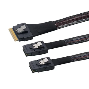 NGFF Detachable Bifurcation Virtual Raid PCI-E Ultraport Slimline SAS Slim 4.0 SFF-8654 8i 74pin to Dual SFF-8087 Mini SAS Cable PCI-Express NGFF Detachable Bifurcation Virtual Raid PCI-E Ultraport Slimline SAS Slim 4.0 SFF-8654 8i 74pin to Dual SFF-8087 Mini SAS Cable PCI-Express