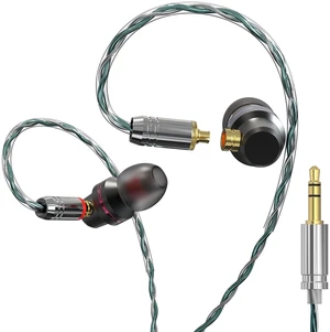 GUAEIMO G4M3D2G HiFi IEMs, Wired in-Ear Monitors with Detachable MMCX Cable, Professional Audiophile Earbuds, Aluminum Shell & 4-Strand Silver-Plated Cable, 3.5mm No Mic Metallic Blac GUAEIMO G4M3D2G HiFi IEMs, Wired in-Ear Monitors with Detachable MMCX Cable, Professional Audiophile Earbuds, Aluminum Shell & 4-Strand Silver-Plated Cable, 3.5mm No Mic Metallic Blac