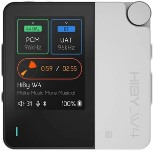 HiBy Music W4 Bluetooth DAC Amp, BT5.4 NFC, LDAC/aptX Lossless, 475mW High Power, Dual CS43198 DSD512, 2" Touchscreen, 3.5mm SE+4.4mm BAL Output, Hi-Fi Sound HiBy Music W4 Bluetooth DAC Amp, BT5.4 NFC, LDAC/aptX Lossless, 475mW High Power, Dual CS43198 DSD512, 2" Touchscreen, 3.5mm SE+4.4mm BAL Output, Hi-Fi Sound