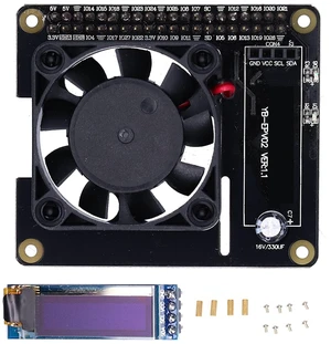 Temperature Control Module for, Power Expansion Board with Cooling Fan, LED Display Cooling Hat Board for Single Board Computers Temperature Control Module for, Power Expansion Board with Cooling Fan, LED Display Cooling Hat Board for Single Board Computers