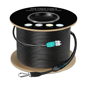 492FT/150M OM3 LC to LC Outdoor Armored Fiber Patch Cable, Direct Burial Industrial TPU Duplex Multimode Fiber Optic Cable, 40Gb/10Gb, 50/125 um, Uniboot LC-LC Connector with Pulling Eye Kit, OD 5mm 492FT/150M OM3 LC to LC Outdoor Armored Fiber Patch Cable, Direct Burial Industrial TPU Duplex Multimode Fiber Optic Cable, 40Gb/10Gb, 50/125 um, Uniboot LC-LC Connector with Pulling Eye Kit, OD 5mm