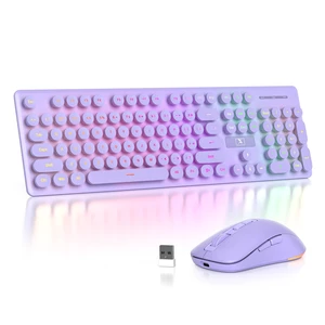 Wireless Keyboard and Mouse, Quiet Light Up Typewriter Keyboard, Rechargeable Full-Size 2.4GHz Connection for Windows PC Laptop Wireless Keyboard and Mouse, Quiet Light Up Typewriter Keyboard, Rechargeable Full-Size 2.4GHz Connection for Windows PC Laptop