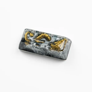 ULTRAEQUIP Artisan Keycap, Golden Dragon Design, Handmade Resin, Gray and Gold, Custom Mechanical Keyboard Key (Golden Dragon Keycaps, 2.25U) ULTRAEQUIP Artisan Keycap, Golden Dragon Design, Handmade Resin, Gray and Gold, Custom Mechanical Keyboard Key (Golden Dragon Keycaps, 2.25U)