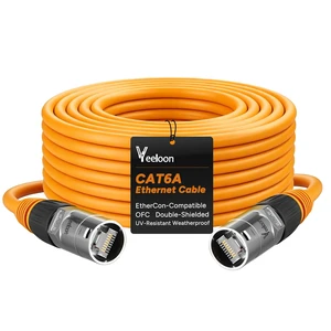 CAT6A S/FTP EtherCON Cable 100 FT,10Gbps Professional Audio & Lighting Locking RJ45 Cable,26AWG OFC UV Resistant PVC for DMX,Stage,Studio Live Touring,Concerts ,Studio-Grade Sound Transmission,Yellow CAT6A S/FTP EtherCON Cable 100 FT,10Gbps Professional Audio & Lighting Locking RJ45 Cable,26AWG OFC UV Resistant PVC for DMX,Stage,Studio Live Touring,Concerts ,Studio-Grade Sound Transmission,Yellow