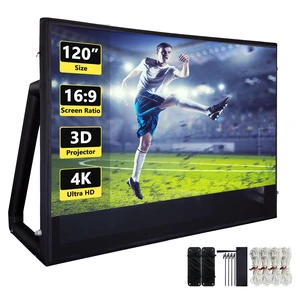 Inflatable Projector Screen 16FT (120 Inch) - Air-Tight Design, No Blower Needed - Inflatable Movie Screen Outdoor with Front/Rear Projection - TPU Waterproof Frame for Backyard, Pool, Camping, Party Inflatable Projector Screen 16FT (120 Inch) - Air-Tight Design, No Blower Needed - Inflatable Movie Screen Outdoor with Front/Rear Projection - TPU Waterproof Frame for Backyard, Pool, Camping, Party