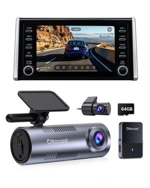 OTTOCAST Safe Cam Dash Cam Front and Rear with Wireless CarPlay Adapter OTTOCAST Safe Cam Dash Cam Front and Rear with Wireless CarPlay Adapter