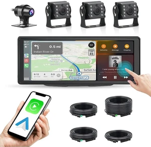 VSYSTO 4-Channel Truck Dash Cam 10.26" Touch Screen with Wireless CarPlay & Android Auto, 1080P Front/Rear/Side Cameras Supports IR Night Vision IPX7 Waterproof Parking Mode for RVs Semi Trucks VSYSTO 4-Channel Truck Dash Cam 10.26" Touch Screen with Wireless CarPlay & Android Auto, 1080P Front/Rear/Side Cameras Supports IR Night Vision IPX7 Waterproof Parking Mode for RVs Semi Trucks