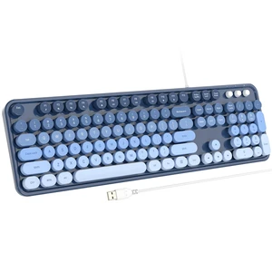 Atelus Wired USB Computer Keyboard, Full-Size Retro Typewriter Keyboard with Numeric Keypad, Plug & Play for Windows PC Laptop Home Office (Sea Blue Gradient) Atelus Wired USB Computer Keyboard, Full-Size Retro Typewriter Keyboard with Numeric Keypad, Plug & Play for Windows PC Laptop Home Office (Sea Blue Gradient)
