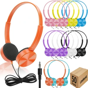 Ladont 50 Pack Kids Wired Swivel Ear Headphones Bulk for K-12 Classroom Ladont 50 Pack Kids Wired Swivel Ear Headphones Bulk for K-12 Classroom