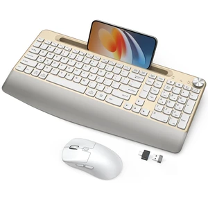 GAMCATZ Ergonomic Wireless Keyboard and Mouse with Wrist RestPhone Holder - 2.4GHz Full-Sized Low-Profile Quiet Gold Wireless Mouse and Keyboard Combo for Computer, Laptop, PC, Mac-Gold GAMCATZ Ergonomic Wireless Keyboard and Mouse with Wrist RestPhone Holder - 2.4GHz Full-Sized Low-Profile Quiet Gold Wireless Mouse and Keyboard Combo for Computer, Laptop, PC, Mac-Gold