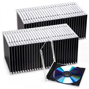 LEIFIDE 30 Pcs 10.4 mm CD Jewel Cases Plastic CD Cases, Black LEIFIDE 30 Pcs 10.4 mm CD Jewel Cases Plastic CD Cases, Black