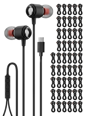 Ember 50 Pack Bulk USB C Headphones with Microphone, Type C Wired Earbuds Noise Cancelling Earphones Compatible with iPhone 17/16/15 Pro Max Plus, iPad Pro, Galaxy S23/S22/S21/Ultra, Kindle Ember 50 Pack Bulk USB C Headphones with Microphone, Type C Wired Earbuds Noise Cancelling Earphones Compatible with iPhone 17/16/15 Pro Max Plus, iPad Pro, Galaxy S23/S22/S21/Ultra, Kindle