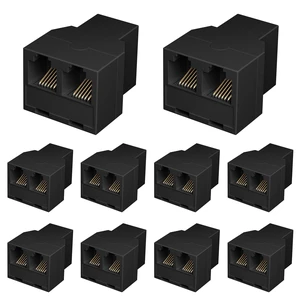 10 Pack RJ12 6P6C Phone Line Splitter, 3 Female Landline Adapter, Black 10 Pack RJ12 6P6C Phone Line Splitter, 3 Female Landline Adapter, Black