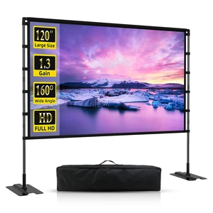 120" Portable Projector Screen Stand Front/Rear Indoor/Outdoor Quick Setup 120" Portable Projector Screen Stand Front/Rear Indoor/Outdoor Quick Setup