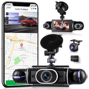 360 Dash Cam Front/Rear/Inside/Side 4-Channel Dash Camera FHD 2K+1080P3 Car Dash Cam with WiFi, APP Control, 128GB SD Card Included, 8 IR Night Vision, G-Sensor, 24/7 Parking Mode 360 Dash Cam Front/Rear/Inside/Side 4-Channel Dash Camera FHD 2K+1080P3 Car Dash Cam with WiFi, APP Control, 128GB SD Card Included, 8 IR Night Vision, G-Sensor, 24/7 Parking Mode