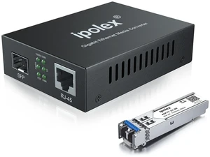 ipolex Gigabit Single-Mode LC Fiber to Ethernet Media Converter, with A SFP ZX Module, 1310nm, SMF, up to 80-KM, 1.25G Fiber to Copper Media Converter, 1000Base-ZX to 10/100/1000Base-TX ipolex Gigabit Single-Mode LC Fiber to Ethernet Media Converter, with A SFP ZX Module, 1310nm, SMF, up to 80-KM, 1.25G Fiber to Copper Media Converter, 1000Base-ZX to 10/100/1000Base-TX