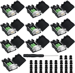 YIOVVOM DB9 Breakout Connector, Male 9 pin RS232 connectors, Solderless D-SUB RS485 Serial Adapter Module Board with Screw Terminals, Case, Long Bolts (5PCS Female+5PCS Male White) YIOVVOM DB9 Breakout Connector, Male 9 pin RS232 connectors, Solderless D-SUB RS485 Serial Adapter Module Board with Screw Terminals, Case, Long Bolts (5PCS Female+5PCS Male White)