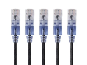 Monoprice SlimRun Cat6A Ethernet Patch Cable - Snagless RJ45 UTP Pure Bare Copper Wire 10G 30AWG 20ft White 5-Pack Monoprice SlimRun Cat6A Ethernet Patch Cable - Snagless RJ45 UTP Pure Bare Copper Wire 10G 30AWG 20ft White 5-Pack