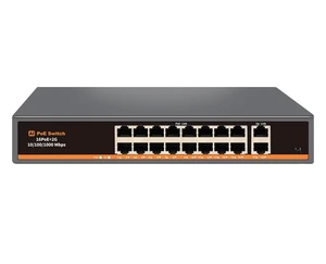 Davuaz 18 Port Unmanaged PoE+ Switch, 16 POE+ Ports & 2 Gigabit Uplink Ports, IEEE 802.3af/at Compliant, Up to 250W Power, 250m Extended Distance, Metal Design, Plug & Play Davuaz 18 Port Unmanaged PoE+ Switch, 16 POE+ Ports & 2 Gigabit Uplink Ports, IEEE 802.3af/at Compliant, Up to 250W Power, 250m Extended Distance, Metal Design, Plug & Play