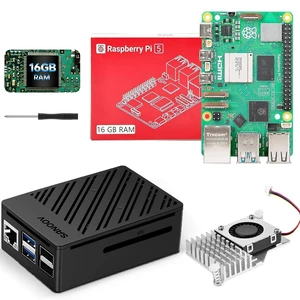 SANOOV Basic Kit for Raspberry Pi 5 16GB RAM with Active Cooler ABS Case SANOOV Basic Kit for Raspberry Pi 5 16GB RAM with Active Cooler ABS Case