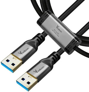 USB 3.0 PC to PC Transfer Cable for Windows & macOS 3 FT, High Speed USB A to USB A Direct Data Sync Link Bridge Cord with Built-in Software, File & Data Offline Transfer, KM Sharing Between Computers USB 3.0 PC to PC Transfer Cable for Windows & macOS 3 FT, High Speed USB A to USB A Direct Data Sync Link Bridge Cord with Built-in Software, File & Data Offline Transfer, KM Sharing Between Computers