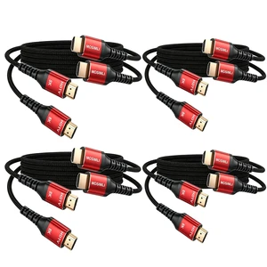 MOSIMLI 8K HDMI Cable 3FT 8Pack, 48Gbps HDMI 2.1 Cord, Red Aluminum Braided MOSIMLI 8K HDMI Cable 3FT 8Pack, 48Gbps HDMI 2.1 Cord, Red Aluminum Braided