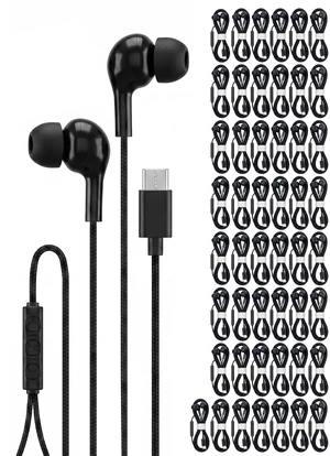 Onyx 50 Pack Bulk USB C Headphones with Mic, Onyx Type C Wired Earbuds Noise Cancelling Earphones for iPhone 17/16/15 Pro Max Plus, iPad Pro, Galaxy S26/S25/S24, Pixel 10/9, Kindle Fire Max 11, Black Onyx 50 Pack Bulk USB C Headphones with Mic, Onyx Type C Wired Earbuds Noise Cancelling Earphones for iPhone 17/16/15 Pro Max Plus, iPad Pro, Galaxy S26/S25/S24, Pixel 10/9, Kindle Fire Max 11, Black