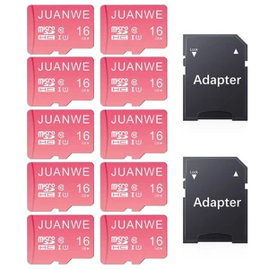JUANWE 16GB Micro SD Card 10 Pack MicroSDHC Memory Card with SD Adapter JUANWE 16GB Micro SD Card 10 Pack MicroSDHC Memory Card with SD Adapter