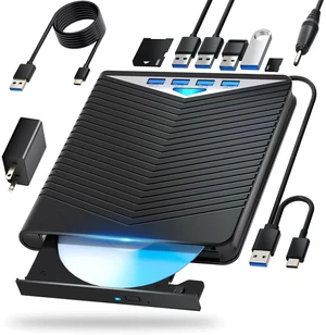 Dainty 7-in-1External Blu ray Drive Read/Write with Bluray Burner USB 3.0/Type-C Compatible with/Windows7-11 Mac OS Support for BD/DVD Drive, Windows 7-11 & Mac/PC M-DISC(Black) Dainty 7-in-1External Blu ray Drive Read/Write with Bluray Burner USB 3.0/Type-C Compatible with/Windows7-11 Mac OS Support for BD/DVD Drive, Windows 7-11 & Mac/PC M-DISC(Black)