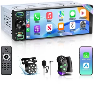 6.5" Single DIN Touchscreen Radio, Wireless CarPlay&Android Auto Car Radio 6.5" Single DIN Touchscreen Radio, Wireless CarPlay&Android Auto Car Radio