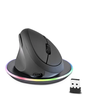 Perixx Perimice-719LRX, Left Handed Wireless Vertical Mouse - Duo Wired and Wireless Charging Feature - Charging Pad Included - Designed for Smaller Hands Perixx Perimice-719LRX, Left Handed Wireless Vertical Mouse - Duo Wired and Wireless Charging Feature - Charging Pad Included - Designed for Smaller Hands