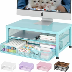 OPNICE Computer Monitor Stand Riser, Desk Organizer with Drawer, Printer & Laptop Stand, Office Desk Accessories & Workspace Desktop Organizers Storage for Office Supplies(Blue) OPNICE Computer Monitor Stand Riser, Desk Organizer with Drawer, Printer & Laptop Stand, Office Desk Accessories & Workspace Desktop Organizers Storage for Office Supplies(Blue)