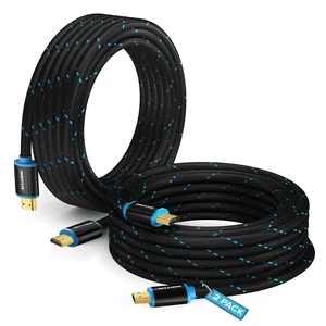 Maximm HDMI Cable 4K 12 Ft, 2-Pack, Braided, 18 Gbps, Gold-Plated Maximm HDMI Cable 4K 12 Ft, 2-Pack, Braided, 18 Gbps, Gold-Plated