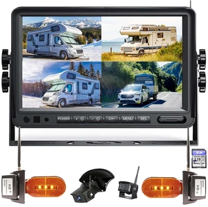 Compatible with Pre-Wired Furrion System Wireless 10-Inch 4 Split 128GB Large Audio Screen 1080P Backup Camera Monitor & Built-in DVR Video RV Truck Trailer Class A B C Motorhome Camper Vision Compatible with Pre-Wired Furrion System Wireless 10-Inch 4 Split 128GB Large Audio Screen 1080P Backup Camera Monitor & Built-in DVR Video RV Truck Trailer Class A B C Motorhome Camper Vision