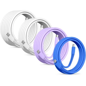60w USB C Cable for iPhone 17e, 4Pack 3/6/6/10Ft Purple-Blue-White-White 60w USB C Cable for iPhone 17e, 4Pack 3/6/6/10Ft Purple-Blue-White-White
