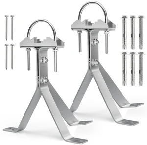 SS304 Antenna Wall Mount 9 Inch Tall Heavy-Duty Stand Off Wall Mast Mount Windproof Antenna Mounting Bracket SS304 Antenna Wall Mount 9 Inch Tall Heavy-Duty Stand Off Wall Mast Mount Windproof Antenna Mounting Bracket