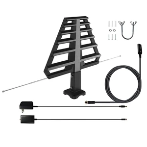 ANTAN Outdoor Antenna with Mounting Base For Attic or Roof & 33FT RG6 Coax Cable- 65-75 Miles Range -Support 8K 4K 1080P UHF VHF Freeview HDTV Channels ANTAN Outdoor Antenna with Mounting Base For Attic or Roof & 33FT RG6 Coax Cable- 65-75 Miles Range -Support 8K 4K 1080P UHF VHF Freeview HDTV Channels