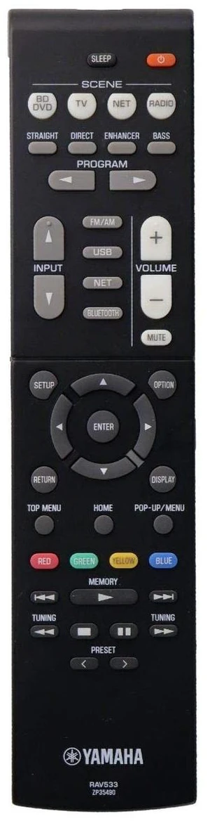 Yamaha RAV533 Audio System Remote Control - ZP354900 Yamaha RAV533 Audio System Remote Control - ZP354900