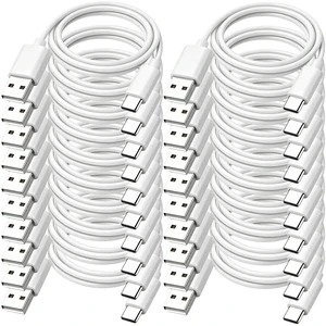 USB to USB C Cable 6FT 20-Pack,3A Fast Charging Data Sync Car Carplay Cord USB to USB C Cable 6FT 20-Pack,3A Fast Charging Data Sync Car Carplay Cord