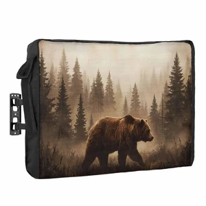 VANDARRINS Nature Landscape Waterproof Outdoor TV Cover, Rustic Brown Bear Misty Forest Pine Tree Outside Weatherproof TV Enclosures for 40 to 43 Inch LCD Television Shield Flat Screen Protectors VANDARRINS Nature Landscape Waterproof Outdoor TV Cover, Rustic Brown Bear Misty Forest Pine Tree Outside Weatherproof TV Enclosures for 40 to 43 Inch LCD Television Shield Flat Screen Protectors