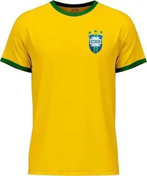 Brazil/Brasil 1970 Retro Soccer Jersey for Men Vintage Yellow Football Shirt Pelé Tribute Classic Fan Apparel XL Brazil/Brasil 1970 Retro Soccer Jersey for Men Vintage Yellow Football Shirt Pelé Tribute Classic Fan Apparel XL