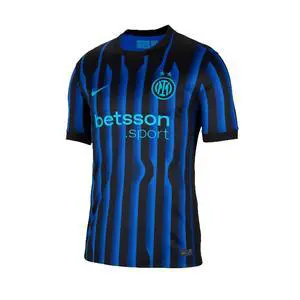 Men's Inter Milan 25/26 Home Short Sleeve Soccer Fan Jersey, Black & Cyan Wavy Vertical Stripe Football Shirt, Breathable Quick Dry Polyester Athletic Uniform for Training, Match Day & Casual Fan Wear Men's Inter Milan 25/26 Home Short Sleeve Soccer Fan Jersey, Black & Cyan Wavy Vertical Stripe Football Shirt, Breathable Quick Dry Polyester Athletic Uniform for Training, Match Day & Casual Fan Wear